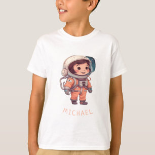 Astronaut Children in Outer Space Planets name T-Shirt