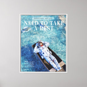 Astronaut Chill'in Design Art Canvas Print