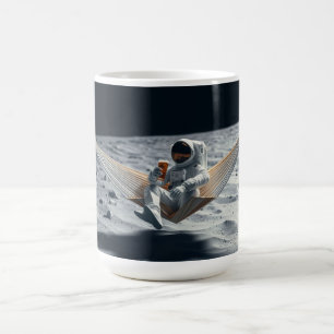 Astronaut Chilling with Beer on the Moon Coffee Mug