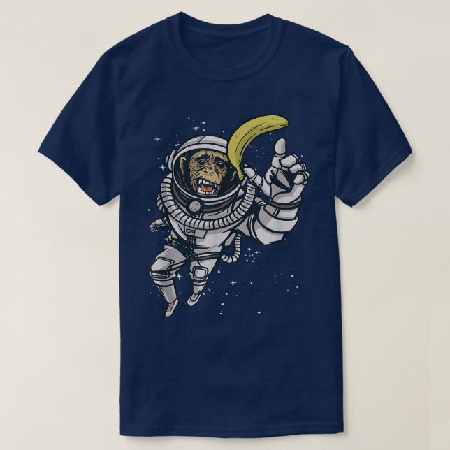 Astronaut Chimp Banana T-Shirt (Design Front)