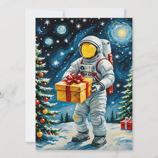Astronaut Christmas Celebration Holiday Card (Front)