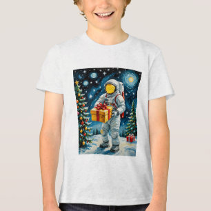 Astronaut Christmas Celebration Tri-Blend Shirt