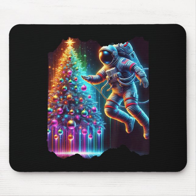 Astronaut Christmas Tree Xmas Space Christmas Astr Mouse Mat (Front)