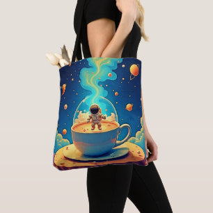Astronaut Coffee Space Art Tote Bag