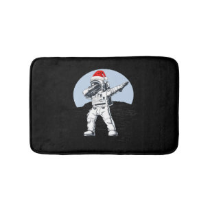 Astronaut Dab On The Moon Space Christmas Graphic Bath Mat