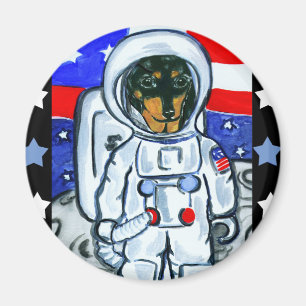 Astronaut dachshund magnet