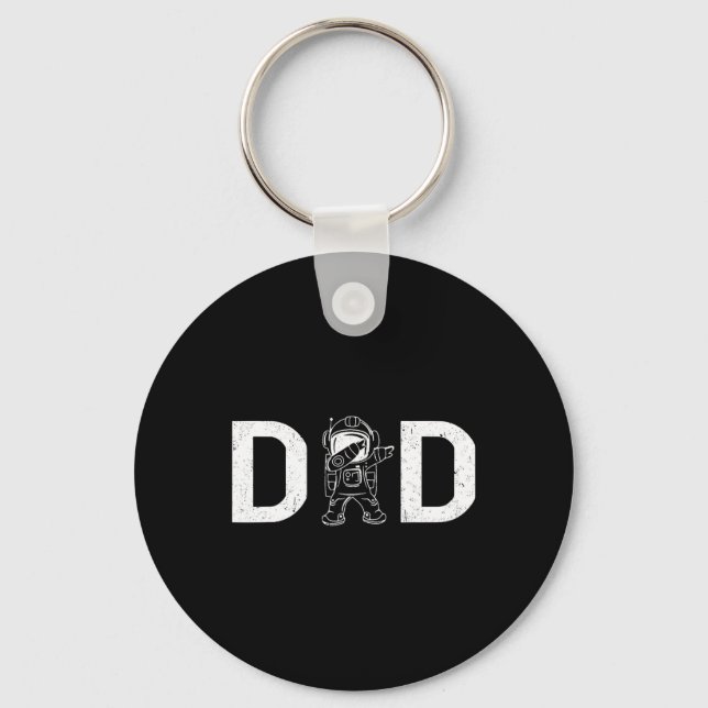 Astronaut Daddy Dad Outer Space Planet Fathers Day Key Ring (Front)