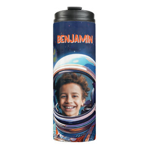 Astronaut Deep Space Sky Planets Photo Kids Gift Thermal Tumbler