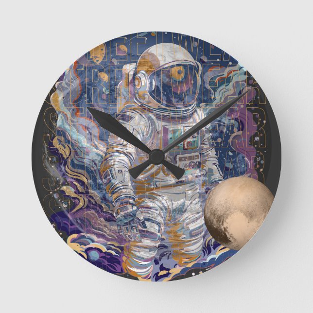 Astronaut design round clock (Front)