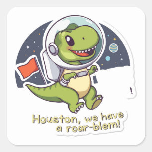 Astronaut Dinosaur Sticker Prehistoric Space Pun