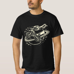 Astronaut Dirt Bike Rider Saturn T-Shirt