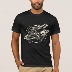 Astronaut Dirt Bike Rider Saturn T-Shirt