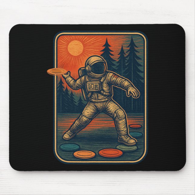 Astronaut Disc Golfer Funny Disc Golf _1  Mouse Mat (Front)