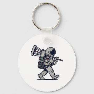 Astronaut Disc Golfer Funny Disc Golf  Key Ring