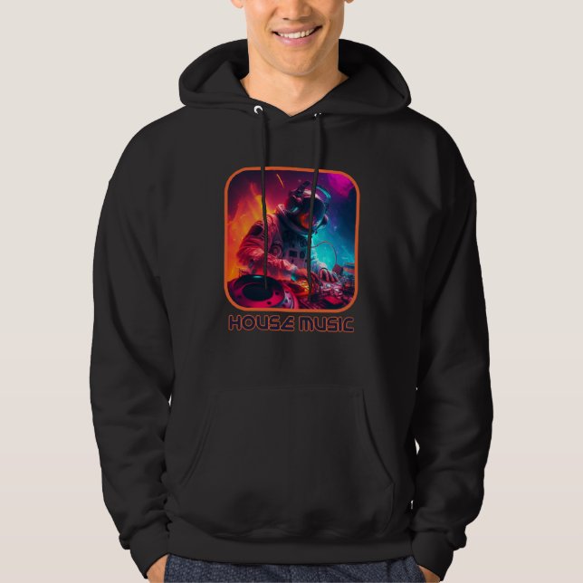Astronaut DJ EDM for Rave Festival House Merch Dan Hoodie (Front)