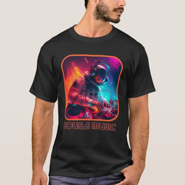 Astronaut DJ EDM for Rave Festival House Merch Dan T-Shirt (Front)