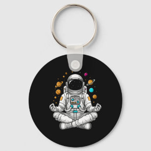 Astronaut Do Yoga Pose On Space Meditation Astrona Key Ring