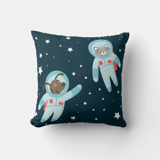 Astronaut Dog & Cat  Cushion (Front)