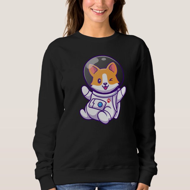 Astronaut Dog Cute Dog Design Sweatshirt (Front)