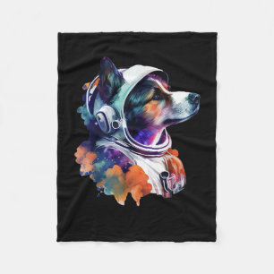 Astronaut Dog space Cute Dog Lover for Kids men an Fleece Blanket