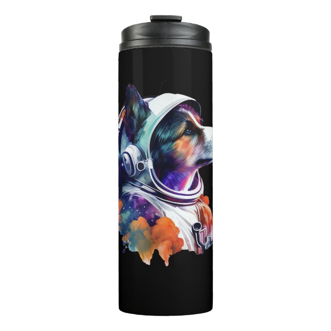 Astronaut Dog space Cute Dog Lover for Kids men an Thermal Tumbler (Front)