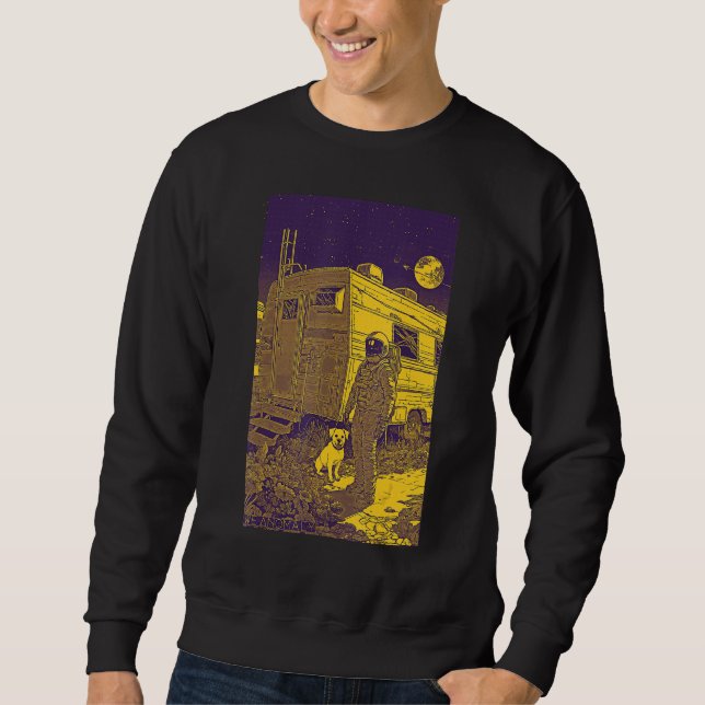 Astronaut Dog Space  No Place Like Home  Cool Grap Sweatshirt (Front)