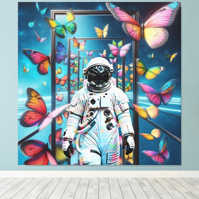 Astronaut Dreamscape Canvas Print (Insitu(Wood Floor))