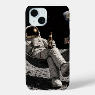 Astronaut drinking beer iPhone 15 case