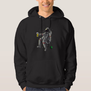 Astronaut drinking Beer in Space Planets Moon Men Hoodie