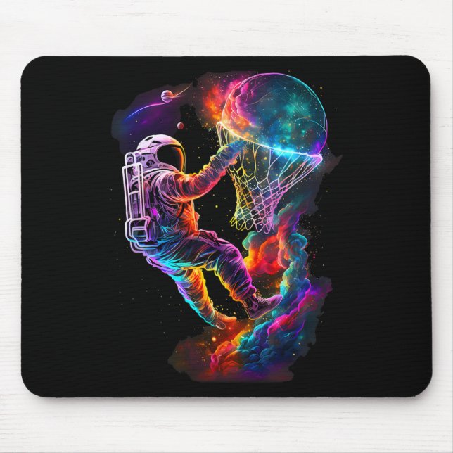 Astronaut Dunking A Sketll Player Outer Space Cosm Mouse Mat (Front)