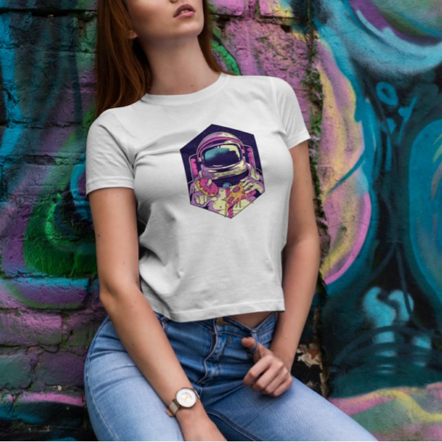 Astronaut Eating Doughnut And Pizza  T-Shirt (Creator Uploaded)