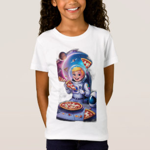 Astronaut eating pizza in space. T-Shirt