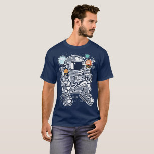 Astronaut eating planetary ice cream in space T-Shirt