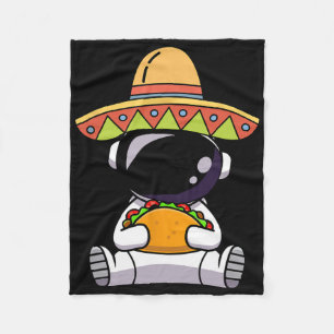 Astronaut Eating Tacos Funny Cinco De Mayo Space M Fleece Blanket