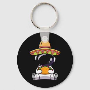Astronaut Eating Tacos Funny Cinco De Mayo Space M Key Ring