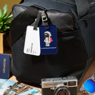 astronaut editable luggage tag