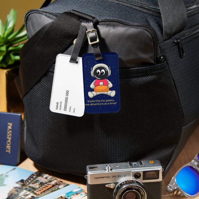 astronaut editable luggage tag (Front & Back)