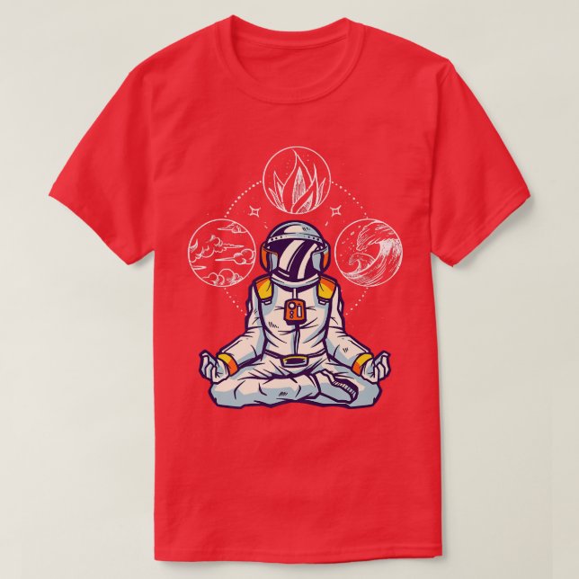 Astronaut Elemental Space Meditation I Elements As T-Shirt (Design Front)