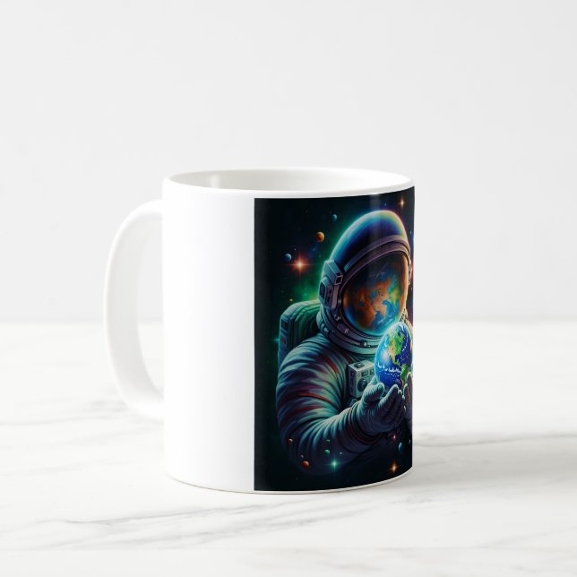 Astronaut Embrace The Planet Coffee Mug (Front Left)