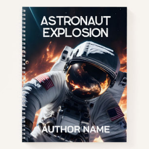 Astronaut Explosion Book Cover Notebook
