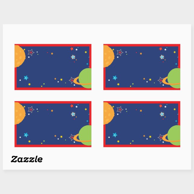 Astronaut Favour Box Blank Label Stickers (Sheet)