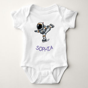 Astronaut Figure Skating Baby Bodysuit