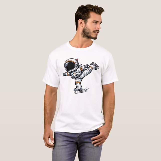 Astronaut Figure Skating T-Shirt (Front Full)