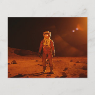 Astronaut First Human Martian on Red Planet Mars Postcard