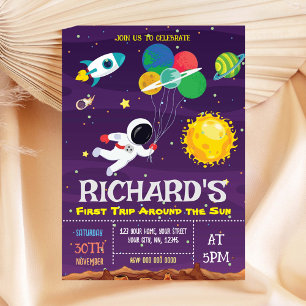 Astronaut First Trip Birthday Invitation