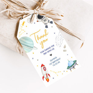 Astronaut First Trip Birthday Party Favour Tags