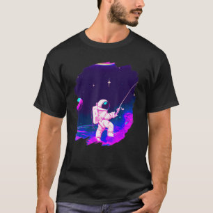 Astronaut Fishing Boat Space Ocean Lake Cool Fish T-Shirt