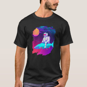 Astronaut Fishing Boat Space Ocean Lake Cool Fish T-Shirt