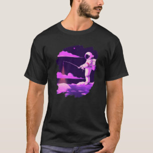 Astronaut Fishing Boat Space Ocean Lake Cool Fish T-Shirt