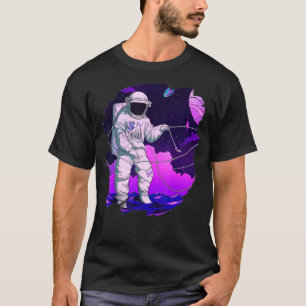 Astronaut Fishing Boat Space Ocean Lake Cool Fish T-Shirt